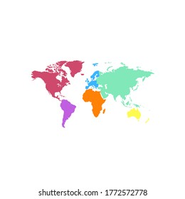 World map color vector modern.