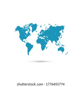 Mapa mundial, vector de color moderno.