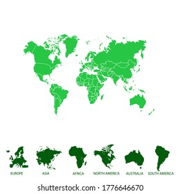 World map color vector modern.