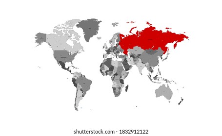 World map. color vector, modern.