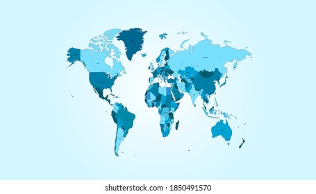 World map color vector modern. Map.