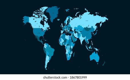 World Map Color Vector Modern Map Stock Vector (Royalty Free ...