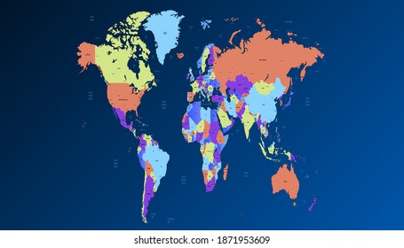 El vector de color del mapa mundial es moderno.