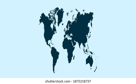 World map color vector modern. blue map