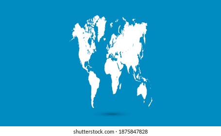 World map color vector modern.