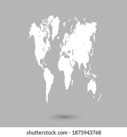 World map color vector modern.