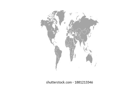 World map color vector modern.