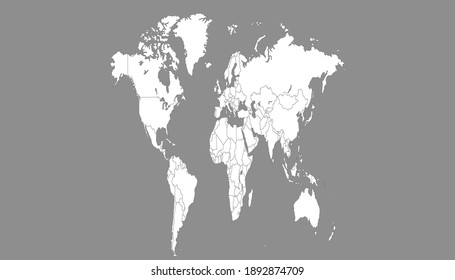 World map color vector modern.