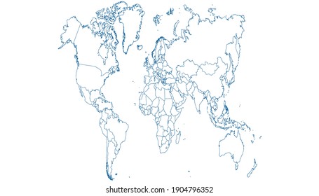 World map color vector modern. Silhouette map.