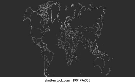 World map color vector modern. Silhouette map.