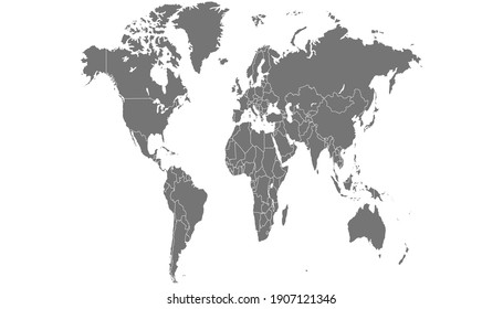 World map color vector modern. Silhouette map.