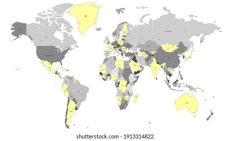 World map color vector modern. Silhouette map.