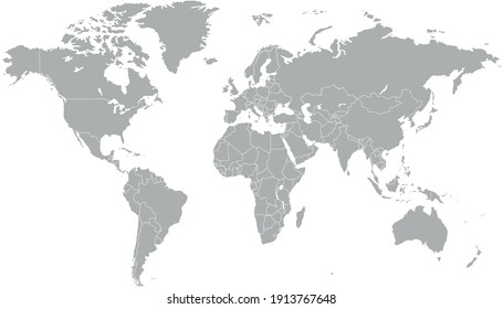 World map color vector modern. Silhouette map.