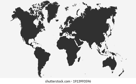 World map color vector modern. Silhouette map.