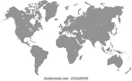 World map color vector modern. Silhouette map.