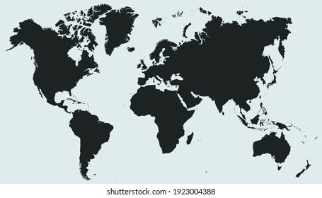 World map color vector modern. Silhouette map.