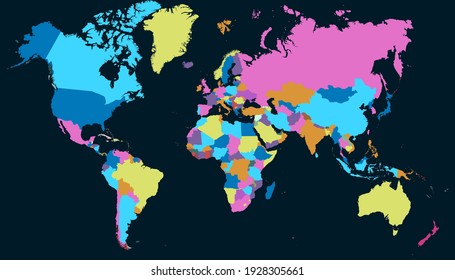 World Map Countries Black White Images Stock Photos Vectors Shutterstock