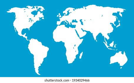 World map color vector modern. Silhouette map.