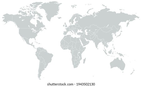 World map color vector modern. Silhouette map.