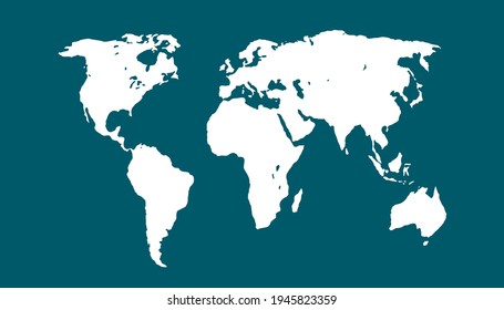 World map color vector modern. Silhouette map.
