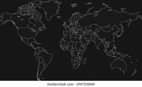 World map color vector modern. Silhouette map.