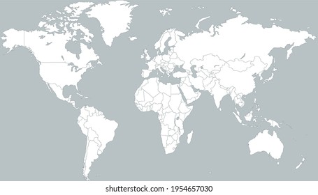 Mapa mundial. Vector de color moderno. Mapa de silueta.