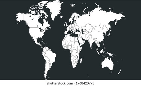 World map. Color vector modern. Silhouette map.
