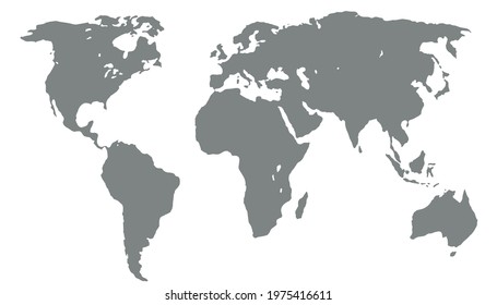 World map. Color vector modern. Silhouette map.