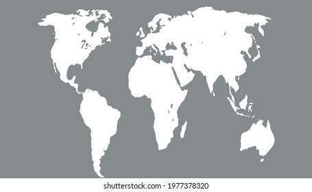 World map. Color vector modern. Silhouette map.