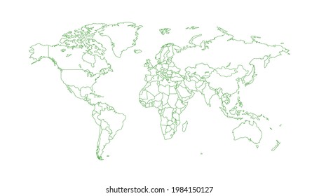 World map. Color vector modern. Silhouette map.