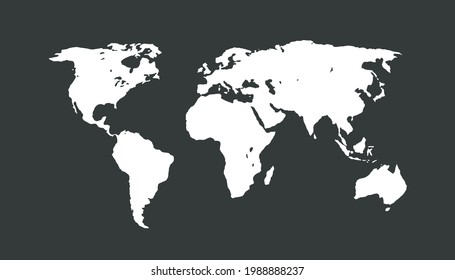 World map. Color vector modern. Silhouette map.
