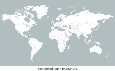 World map. Color vector modern. Silhouette map.