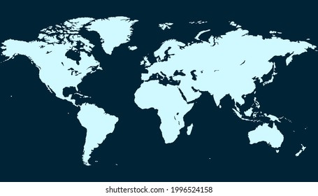 World map. Color vector modern. Silhouette map.