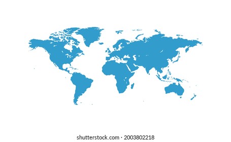World map. Color vector modern. Silhouette map.