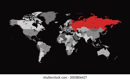 World map. Color vector modern. Silhouette map.