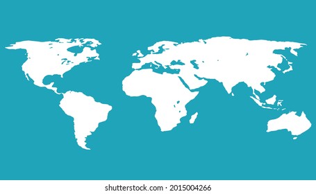 World map. Color vector modern. Silhouette map.