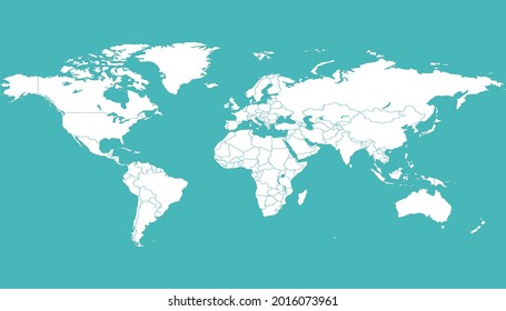 World map. Color vector modern. Silhouette map.