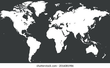 World map. Color vector modern. Silhouette map.