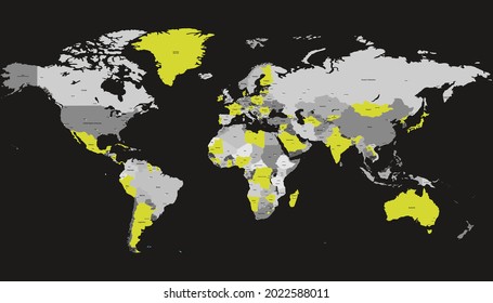 Mapa mundial. Vector de color moderno. Mapa de silueta.