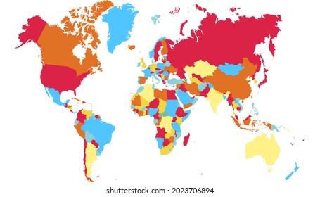 World map. Color vector modern. Silhouette map.