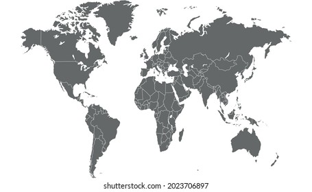 World map. Color vector modern. Silhouette map.