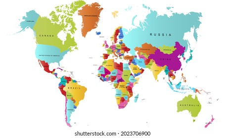 Mapa mundial. Vector de color moderno. Mapa de silueta.