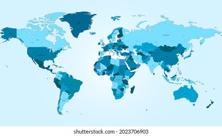 Mapa mundial. Vector de color moderno. Mapa de silueta.
