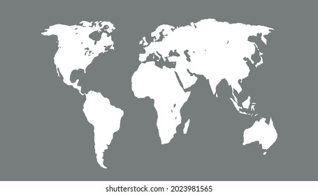 World map. Color vector modern. Silhouette map.