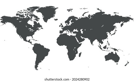 Mapa mundial. Vector de color moderno. Mapa de silueta.