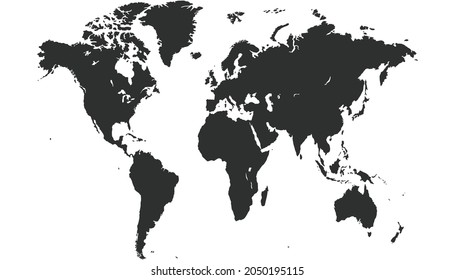 World map. Color vector modern. Silhouette map.