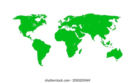 Mapa mundial. Vector de color moderno. Mapa de silueta.