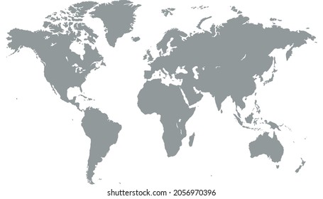 World map. Color vector modern. Silhouette map.