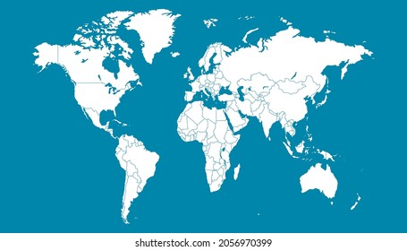 World map. Color vector modern. Silhouette map.