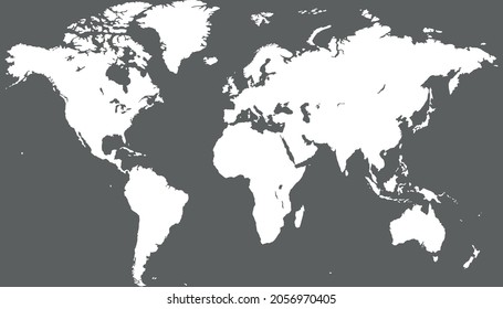 World map. Color vector modern. Silhouette map.